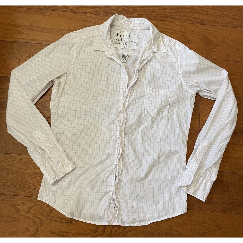 Frank and Eileen Womens Shirt Medium Plaid Oversized Button Up Top Woven Italy